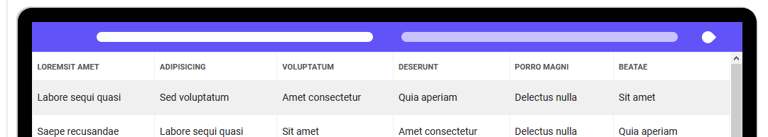 Table Fluid - complete, responsive style for Table with columns slider - pure CSS, LESS, SASS - 2