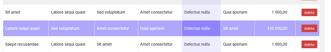 Table Fluid - mobile slider for table with lot of styles - pure css / less / sass - 5